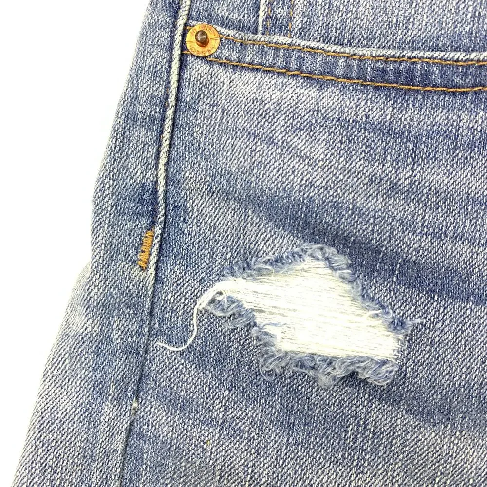 J Crew Shorts Women Size 25 High Rise Denim Jean Exposed Button Fly Raw Hem Blue